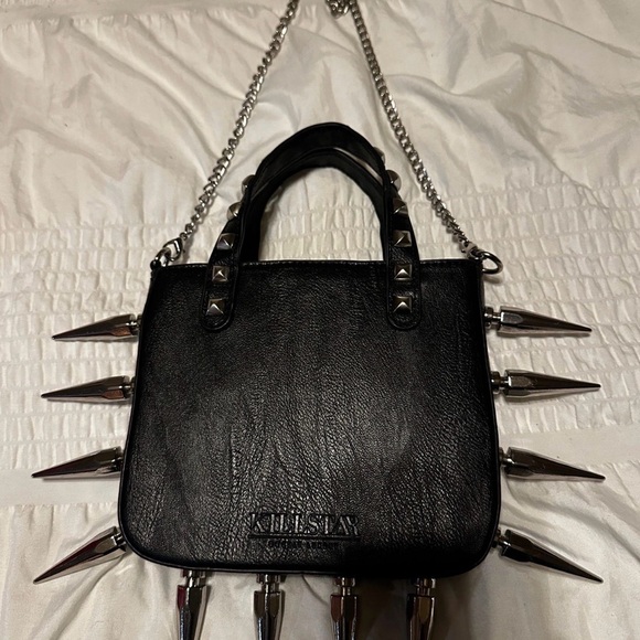 Killstar Black Crossbody Bag with Silver Accents - Picture 3 of 4